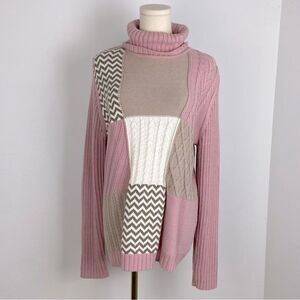 Liz Claiborne Vintage Turtleneck Tunic Sweater CottageCore GrandmaCore X-Large